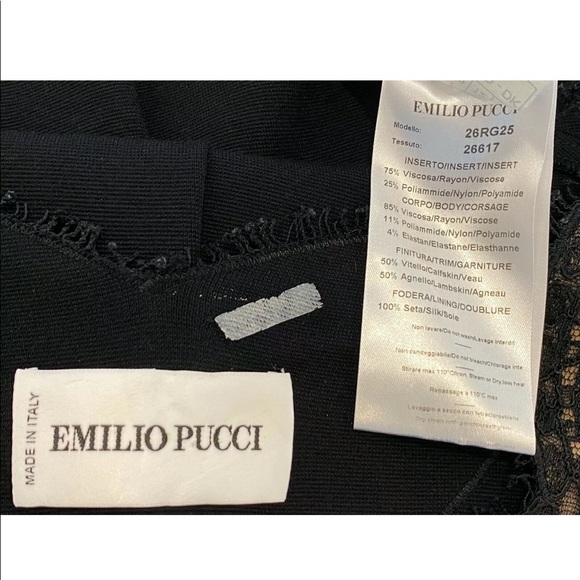 EMILIO PUCCI BLACK LACE DRESS MODEL 26RG25 SIZE IT 46 / US 12 NWOTS! - Picture 17 of 17